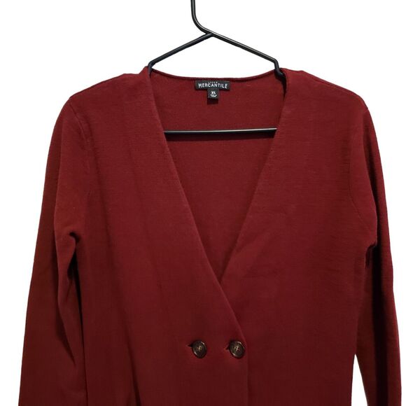J.Crew Mercantile Cranberry Knit Blazer Cardigan Academia Oversized  X Small - Picture 2 of 9